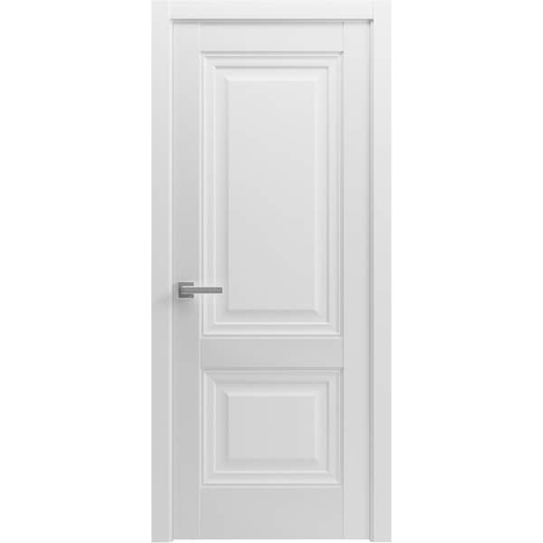 Sartodoors Solid French Door 36 x 96in, Lucia 8831 White Silk, Single Regular Panel Frame Trims Handle LUCIA8831ID-WS-3696 - main